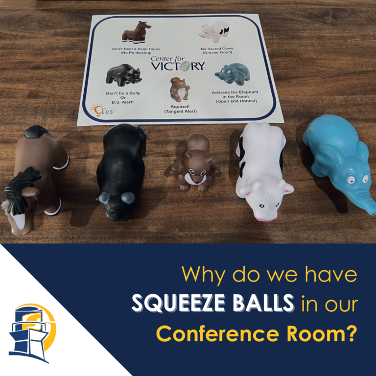 Why do we have squeeze balls in our conference room?